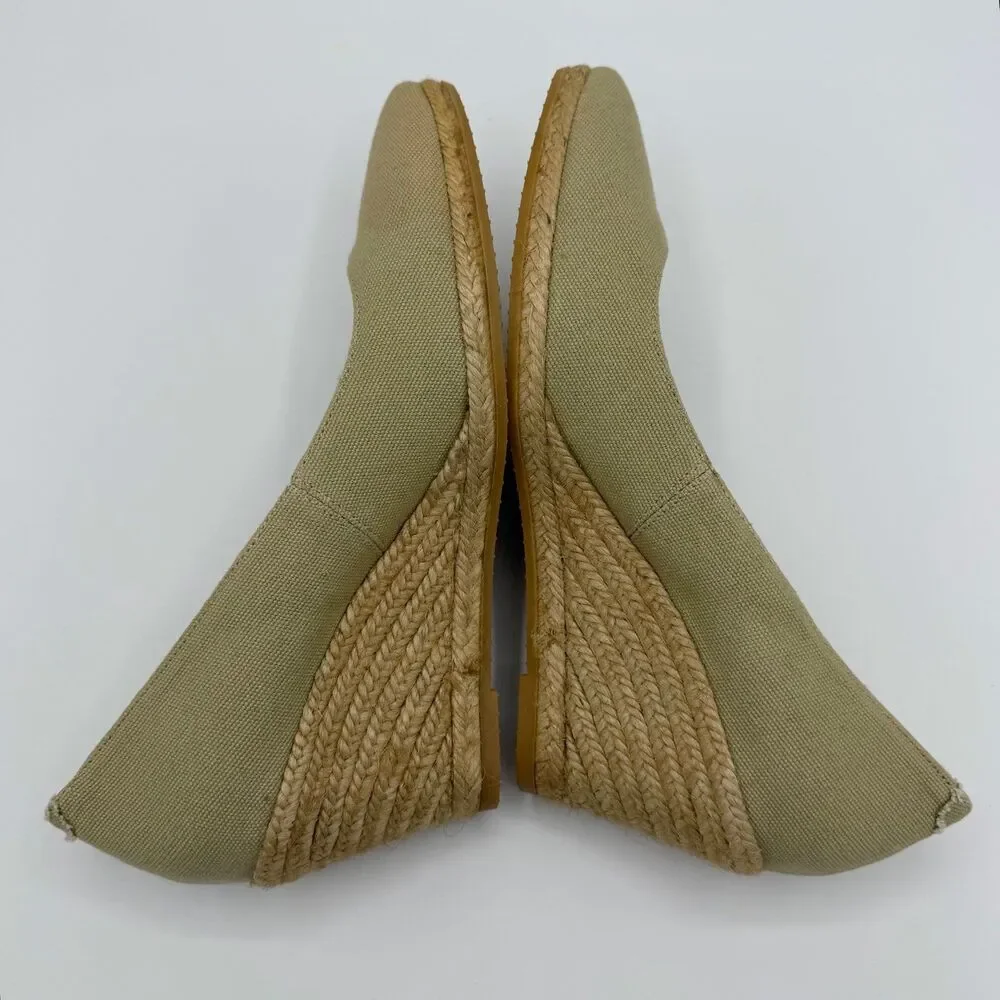 Viscata Barcelona Sand Roses Canvas Wedge Espadrilles Size EU 39 / US 8